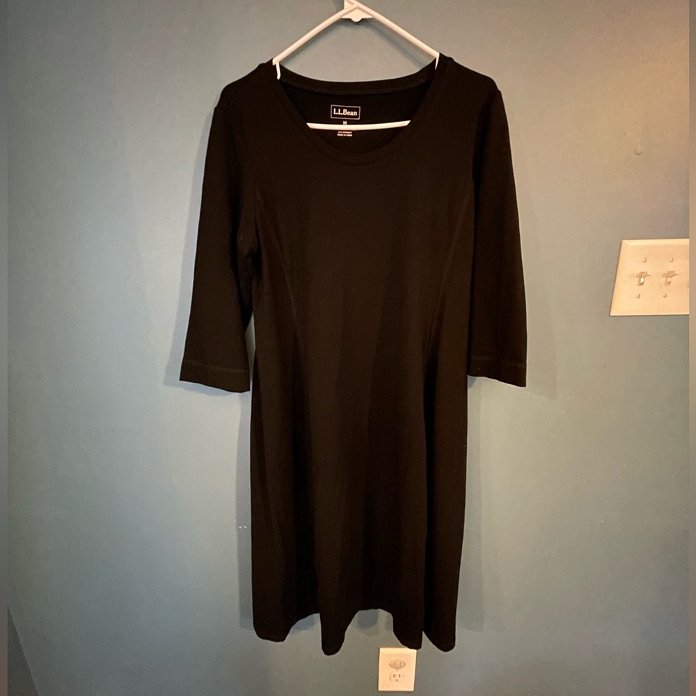 L.L. Bean Long Sleeve Black Dress